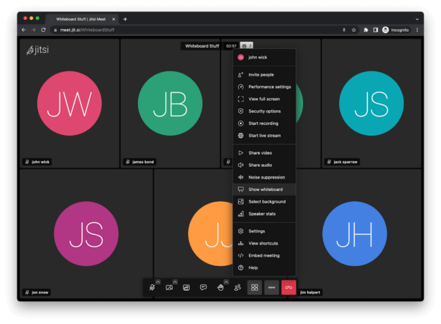 Jitsi interface