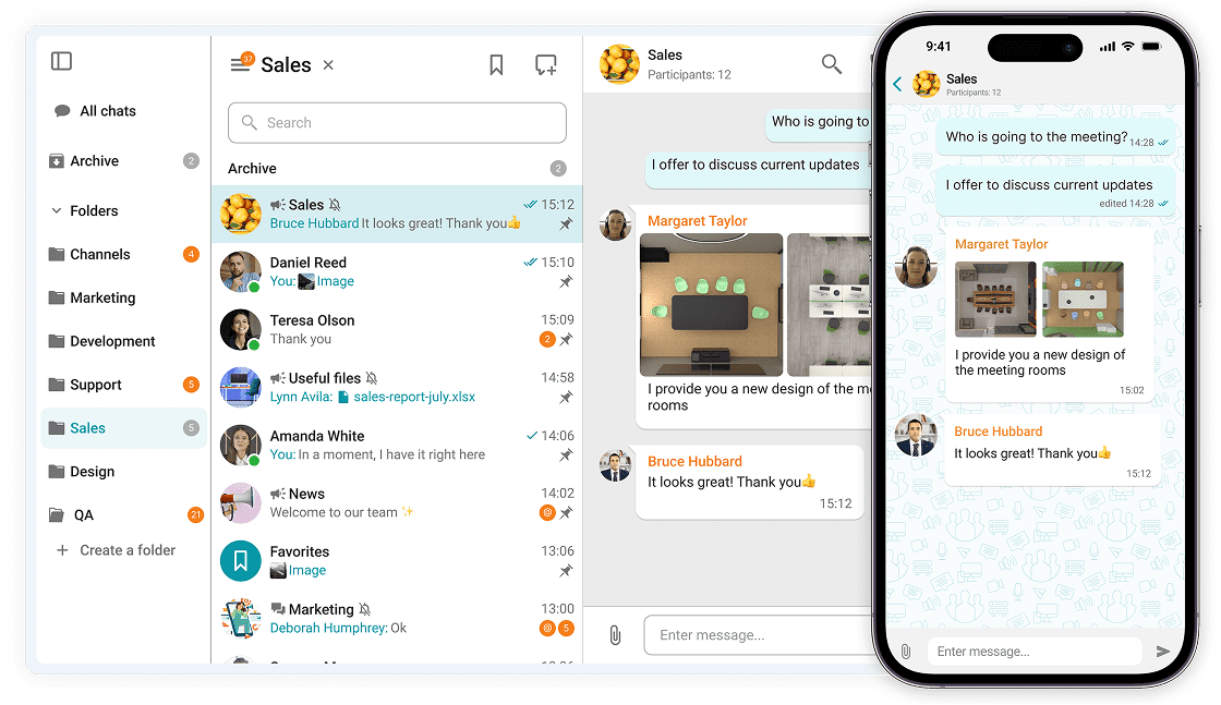 TrueConf secure messenger for document sharing and team collaboration