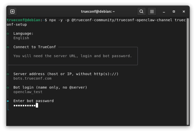 How to use TrueСonf bots with the OpenClaw AI agent 20
